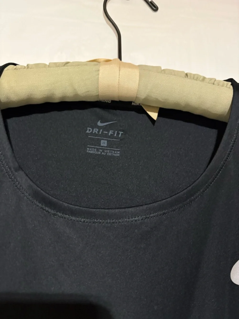 Nike Black Athletic Dri-FIT Tee with White Swoosh - Picture 3 of 8